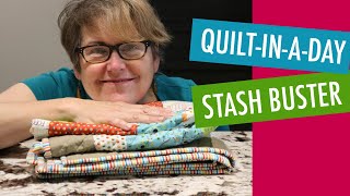 Fast and Easy Beginner Quilt  Quiltinaday Stash Buster  Free Pattern [upl. by Esinej]