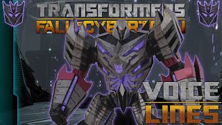 Transformers Fall of Cybertron  Megatron Voice Lines [upl. by Pepin142]