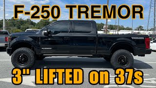 Ford F250 Tremor 3” LIFTED on 37s amp 18” MethodsCovert Edition [upl. by Anay513]