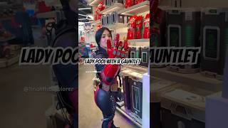 Trying on the nano gauntlet at DCA disneyland ladypoolguardiansofthegalaxy cosplay viralvideo [upl. by Laekcim77]