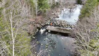 North River Dam and Boulders Gaspereau Lake Nova Scotia [upl. by Dnamra]