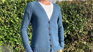 V Cardigan stricken RVO Cardigan mit V Ausschnitt unisex stricken boyfriendvcardi [upl. by Nelleyram290]