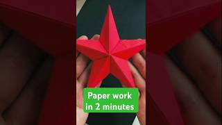 Paper work in 2 minutes shorts trending 5minutecrafts star schoolproject papercraft paperart [upl. by Nemzzaj762]