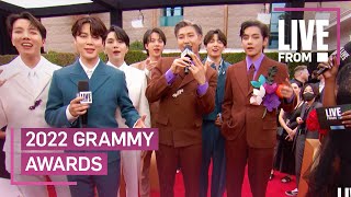 BTS Share Their DREAM Collaboration at Grammys 2022  E Red Carpet amp Award Shows [upl. by Krauss92]