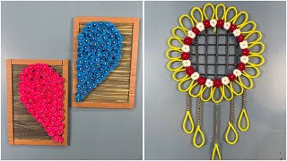 DIY Unique Wall Art with Quilling amp Yarn  StepbyStep Home Decor Crafts [upl. by Leinaj]