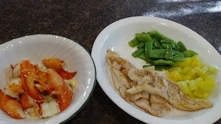 Low carb Pan Fried Fish and Lobster Saute Dinner [upl. by Whitehurst]