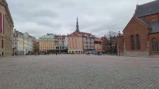 Casual stroll through the center of Riga [upl. by Ahsiekyt]