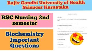 Bsc Nursing 2nd Semester Biochemistry Important Questions Rguhs  Bsc Nursing 2nd Semester [upl. by Sandi533]