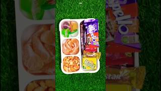 Chocolate Biscuits Cake Candy Jelly Orange Popcorn amp Frooti Mango Drink Lunch Box Ideas 🥰 😋 [upl. by Clarke]