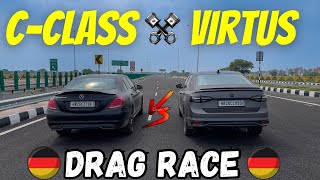 Virtus Gt vs mercedes c200 stock vs stage 1 German sedans Drag race🏁 [upl. by Madelena548]