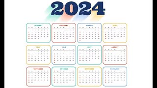 2024 Year Calendar with all 12 Months  2024 Calendar  Yearly Calendar [upl. by Linetta]