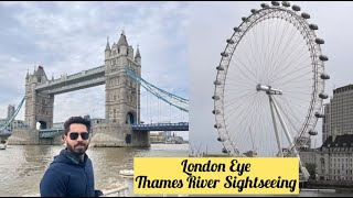 Thames River Cruise  London Eye To London Tower Bridge  London Tour 2023 [upl. by Ranique]