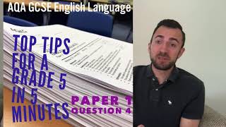 Tips for getting a grade 5 in 5 minutes AQA English Language paper 1 question 4 GCSE Exam hacks [upl. by Ennahgem745]