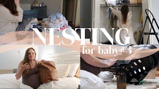 NESTING for baby 3  Home Birth Prep House Prep minimal baby items [upl. by Gairc]