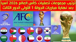 ترتيب مجموعات تصفيات كأس العالم 2026 اسيا بعد مباريات الجولة 1 الاولى اليوم الدور الثالث [upl. by Mellie856]