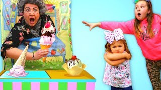 Ruby amp Bonnie Pretend Play with Ice Cream at Toy Store [upl. by Eelynnhoj819]