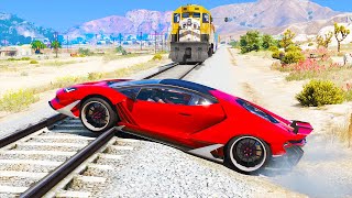 CARS VS TRAIN In GTA 5 [upl. by Naired]