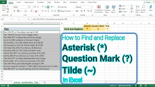 How to find Asterisk  Question Mark  Tilde in excel ❔ Find and Replace Special Characters [upl. by Harihat]