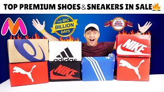 TOP BRANDED SHOESSNEAKERS  RUNNING SHOES DEALS IN BIG BILLION DAY  MYNTRA SALE 🔥🔥🔥🔥LOOT [upl. by Aimaj]