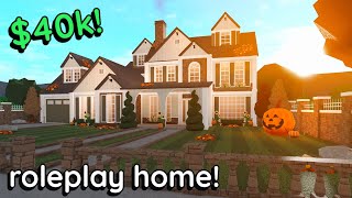 40k Bloxburg Fall Family Roleplay House Build 2 Story Tutorial WITH VOICE [upl. by Nolava]