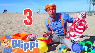 Blippi Visits The Beach and Learns Numbers  Educational Videos For Kids [upl. by Anerbes]