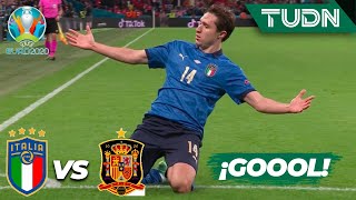 ¡POESÍA DE GOL ¡Chiesa lo firma  Italia 10 España  UEFA Euro 2020  Semifinal  TUDN [upl. by Yelad]