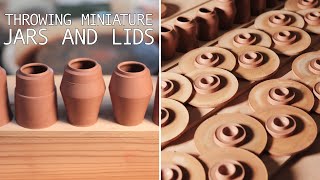 Throwing Miniature Pottery Lidded Jars [upl. by Calva]