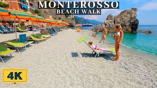 ITALY  CINQUE TERRE MONTEROSSO AL MARE BEACH WALK 2022 4K [upl. by Anivol]