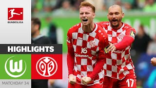 Mainz Save Themselves  VfL Wolfsburg  1 FSV Mainz 05 13  Highlights  Matchday 34 – Bundesliga [upl. by Ayekan]