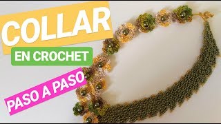 TUTORIAL DE COLLAR A CROCHET PASO A PASO ganchillo tejer [upl. by Eirol]