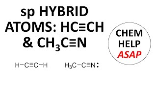 sp hybrid atoms  acetylene amp acetonitrile [upl. by Avenej398]