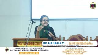 WHY WHAT AND HOW OF SOCIAL SCINCE RESEARCH  DR MANJULA M [upl. by Anerroc]