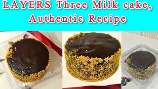 Bakery style three milk cake  Three milk cake recipe without oven  Layers bakery three milk cake [upl. by Ravaj]