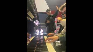 Runaway by Kanye West Piano Duet in Public Mall [upl. by Cherye]