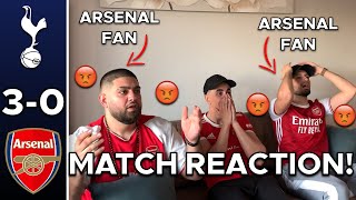 ARSENAL FANS RAGE 😡 REACTING TO TOTTENHAM 30 ARSENAL  TOTTENHAM VS ARSENAL MATCH REACTION [upl. by Doria897]