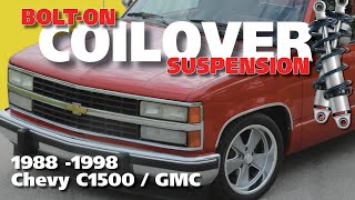 Ridetech Coilover Suspension System  19881998 Chevrolet C1500  GMC Sierra [upl. by Enirbas]