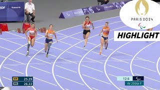 Para Athletics  Womens 200m T64 Final Highlights Alkemade Sets New Paralympic Record To Win Gold [upl. by Youlton406]