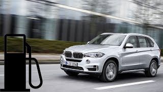 BMW X5 xDrive40e Hybrid  fuel consumption eDrive city 90 120 140 kmh  1001cars [upl. by Atelokin]