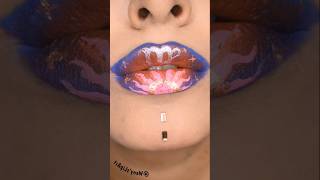 Virgo zodiac lip art♍💙🧡 lipart lipgloss new trending shorts makeuptutorial zodiac virgo art [upl. by Otrevire283]