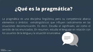 ¿Qué es la pragmática [upl. by Donald]