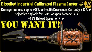 Fallout 76 PTS  Explosive Plasma Caster  OP ➡️ Slightly Insane  And We Want It [upl. by Aniraad303]