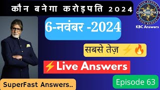 🔴KBC PAG Live 6 November 2024⚡ PAG Live Answers KBC Fast 👀Answer KBC Live Answers kbcPAG kbcLive [upl. by Yatnahc768]