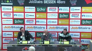 46ersTV Pressekonferenz JobStairs GIESSEN 46ers vs Gartenzaun24 Baskets Paderborn [upl. by Nesnej38]