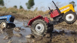 Farm Track Tractor Stuck Mud pulling out Eicher John Deere HMT Tractor   Tractors  Cz Toy [upl. by Werna]