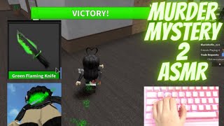 Murder Mystery 2  GREEN FLAMING KNIFE II ASMR MM2 robloxasmr [upl. by Neeluqcaj]