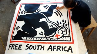 Free South Africa  1986  Keith Haring Poster Fix [upl. by Ztirf]