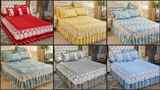 Elegant Lace Double BedSpread For Queen Bed 180x200 Bed Cover King Size Quilted Ruffle BedSkirts [upl. by Tertias]