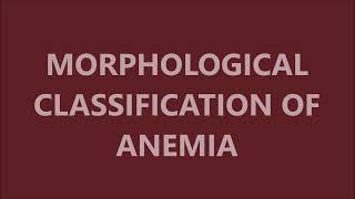 MORPHOLOGICAL CLASSIFICATION OF ANEMIA [upl. by Sadie]