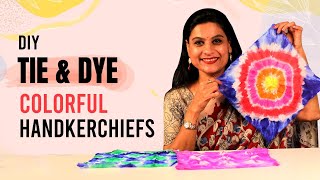 DIY Colorful Tie And Dye Colorful Handkerchiefs [upl. by Hgielah348]