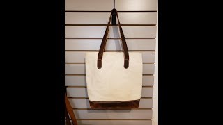 Making a simple tote bag of Canvas and Leather [upl. by Burgener291]